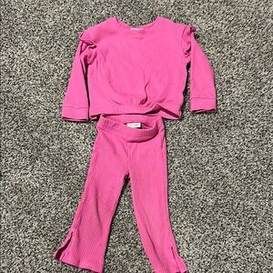 Cat & Jack Vibrant Pink Ribbed Toddler Set